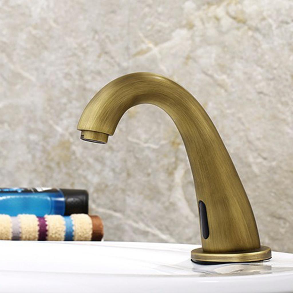 Vintage Brass Auto Faucet Infrared Sensor Water Tap Handsfree Faucet for Bathroom Kitchen Basin Sin Tub