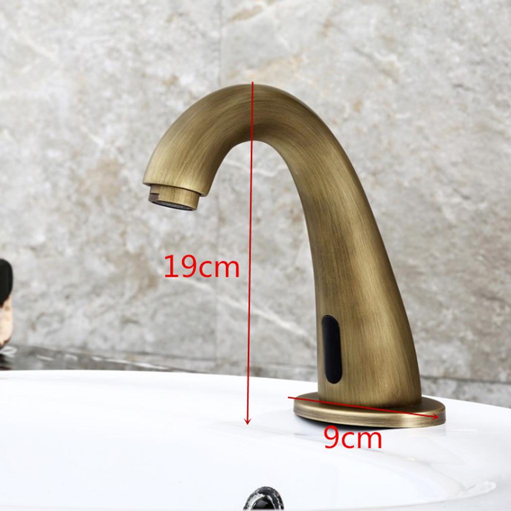 Vintage Brass Auto Faucet Infrared Sensor Water Tap Handsfree Faucet for Bathroom Kitchen Basin Sin Tub