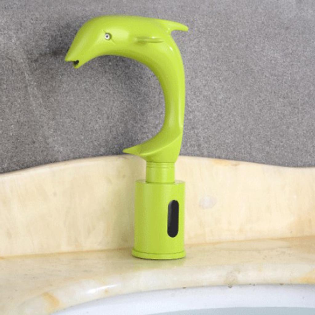 Dolphin Automatic Infrared Sensor Sink Basin Faucet Hands Free Tap Green