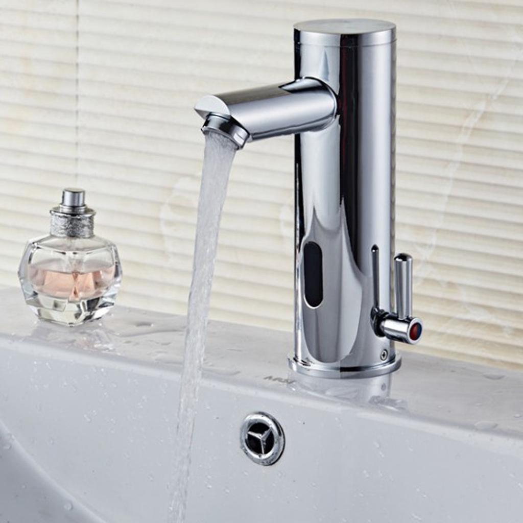 Automatic Infrared Sensor Faucet Deck Mounted Single Handle Bathroom Basin Motion Faucet