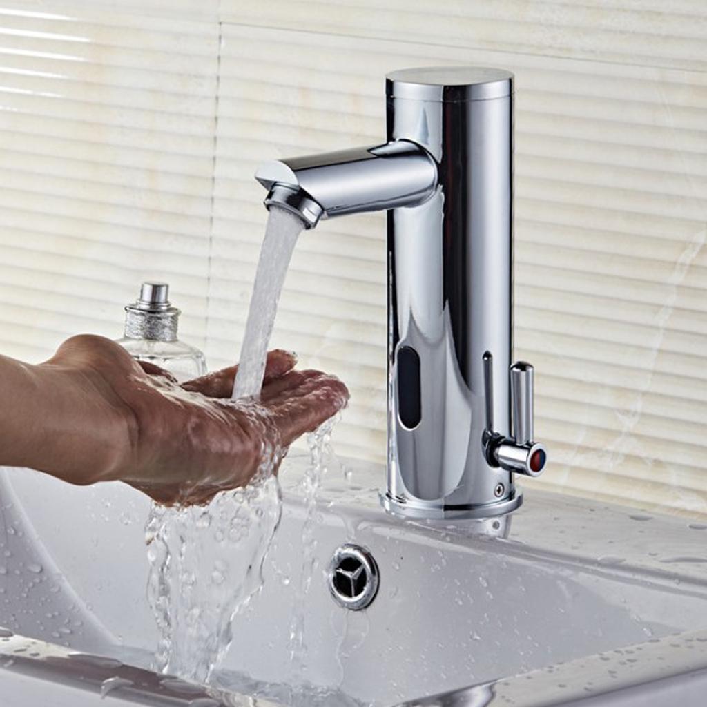 Automatic Infrared Sensor Faucet Deck Mounted Single Handle Bathroom Basin Motion Faucet