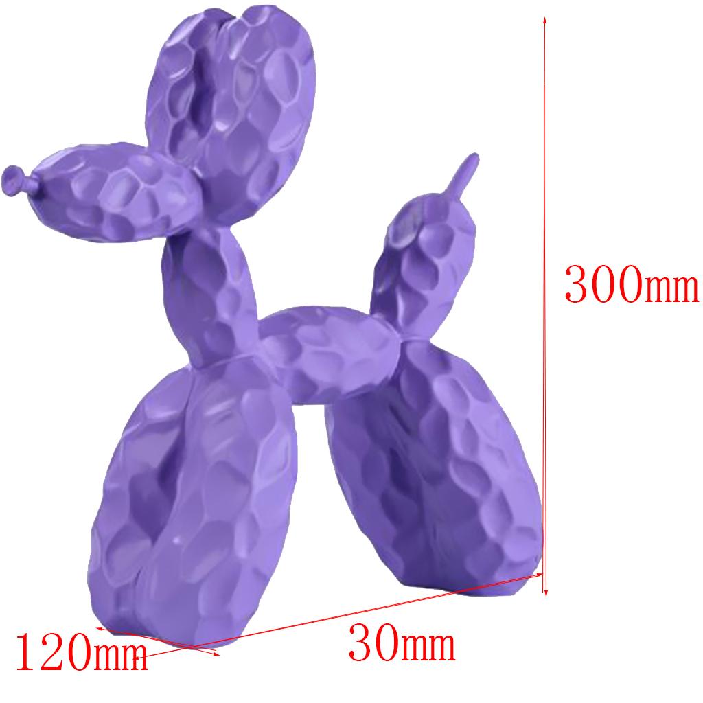 Mini Resin Decorative Balloon Dog Ornament Desktop Decoration Craft  Purple