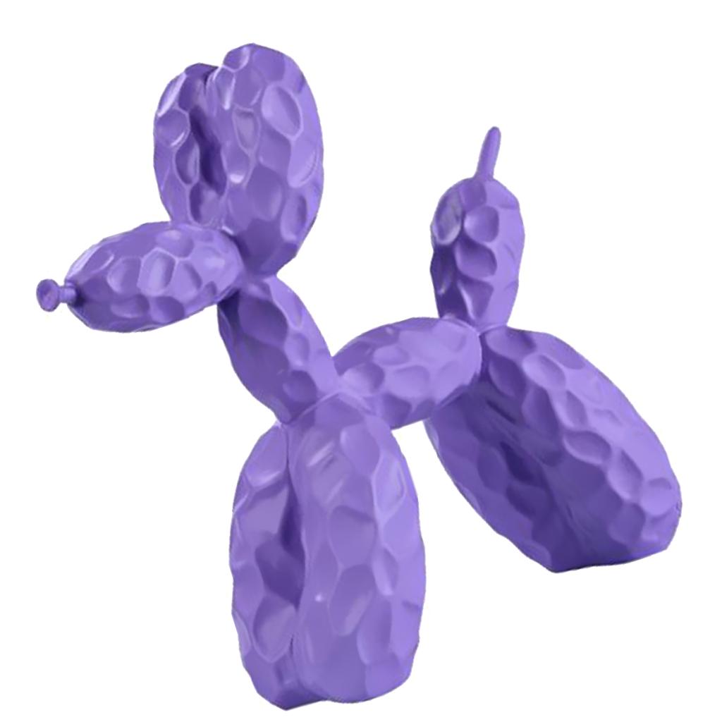 Mini Resin Decorative Balloon Dog Ornament Desktop Decoration Craft  Purple