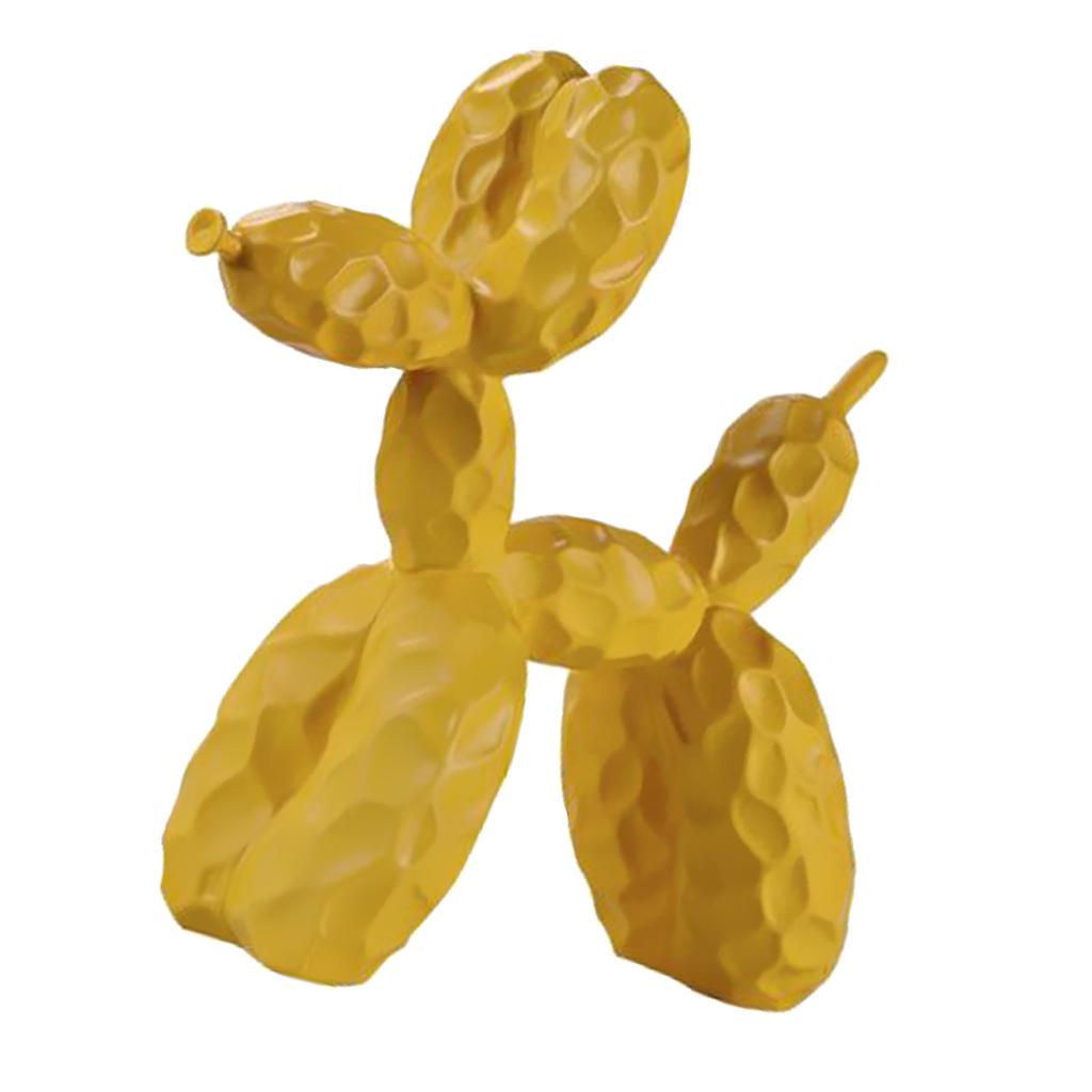 Mini Resin Decorative Balloon Dog Ornament Desktop Decoration Craft  Yellow