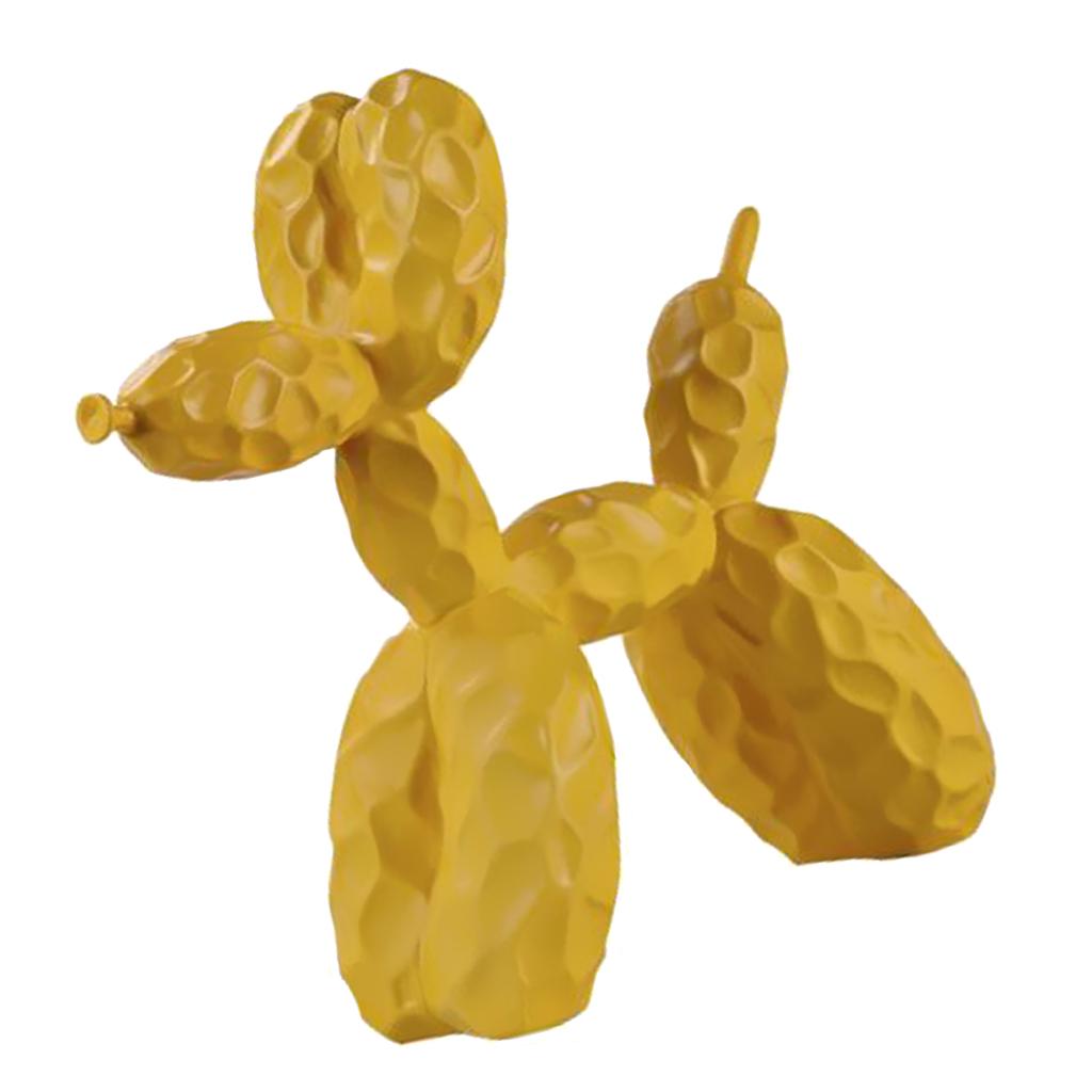 Mini Resin Decorative Balloon Dog Ornament Desktop Decoration Craft  Yellow