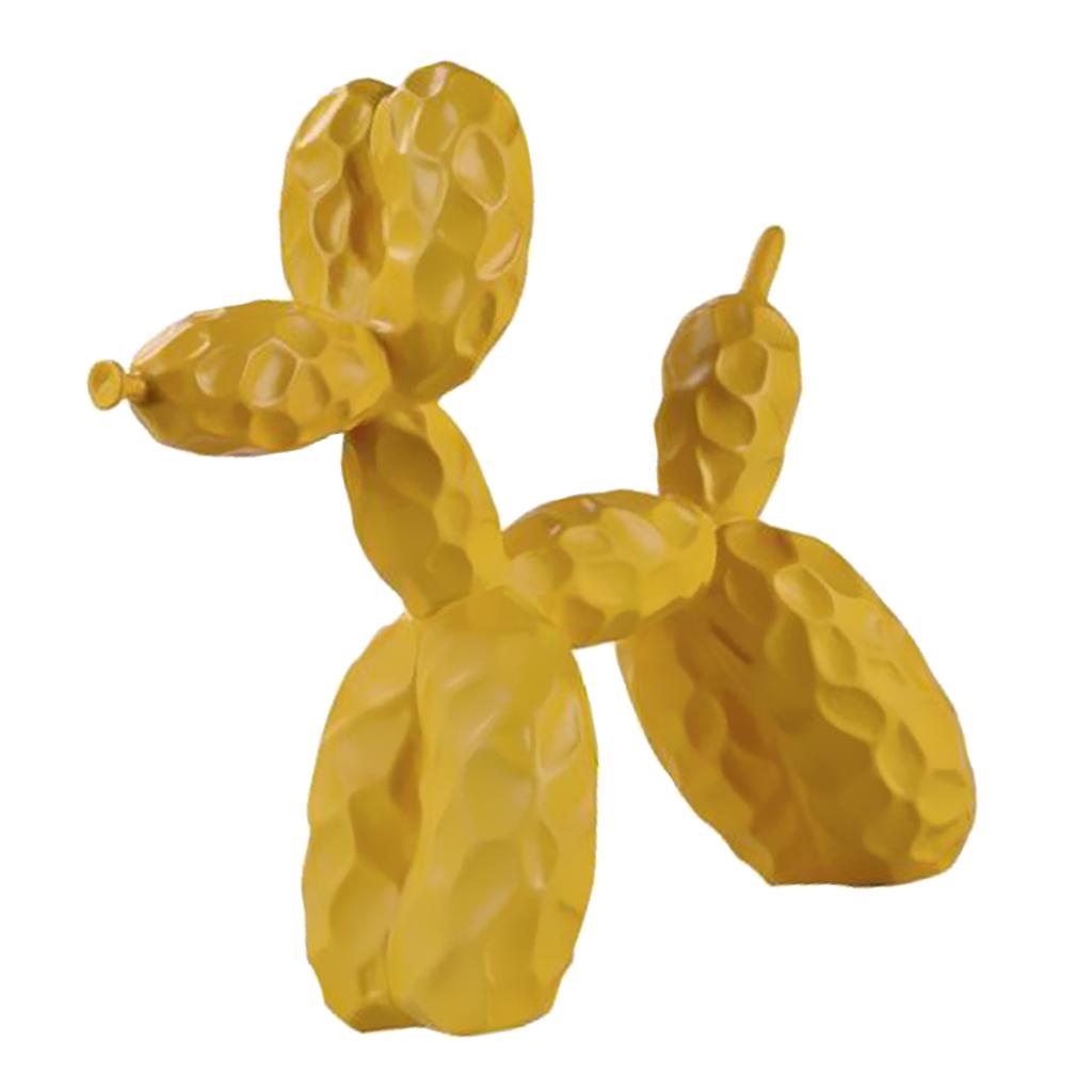 Mini Resin Decorative Balloon Dog Ornament Desktop Decoration Craft  Yellow