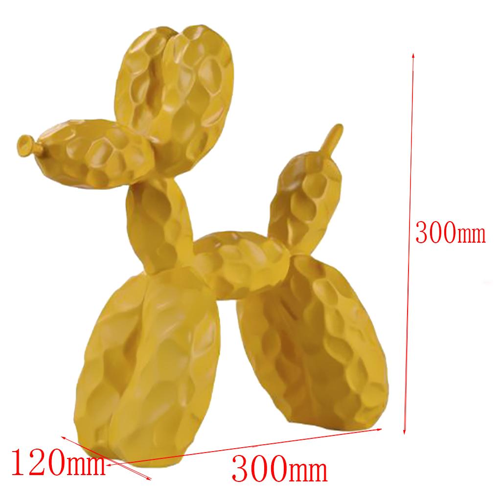 Mini Resin Decorative Balloon Dog Ornament Desktop Decoration Craft  Yellow