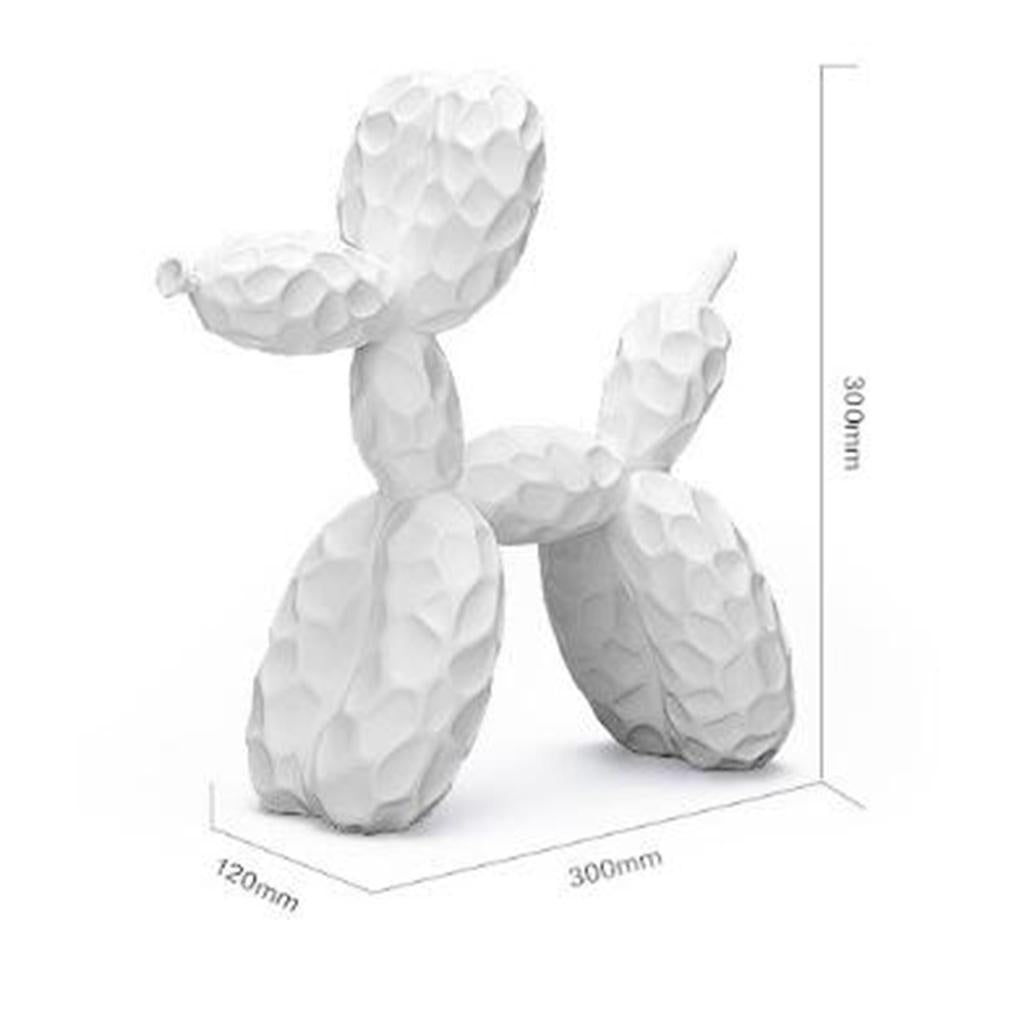 Mini Resin Decorative Balloon Dog Ornament Desktop Decoration Craft  White