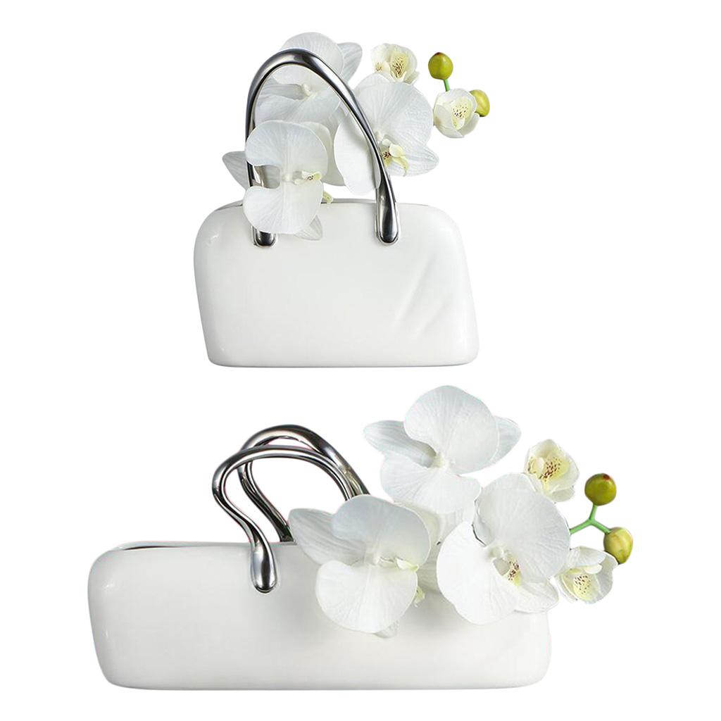 Ceramic Flower Pot Handbag Shaped Flower Holder Creative Vase Decoration L