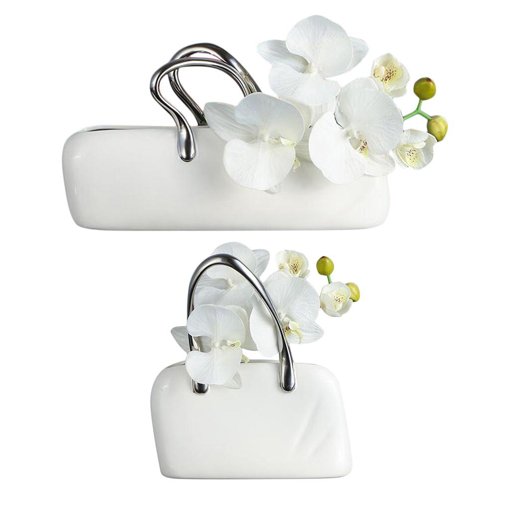 Ceramic Flower Pot Handbag Shaped Flower Holder Creative Vase Decoration L