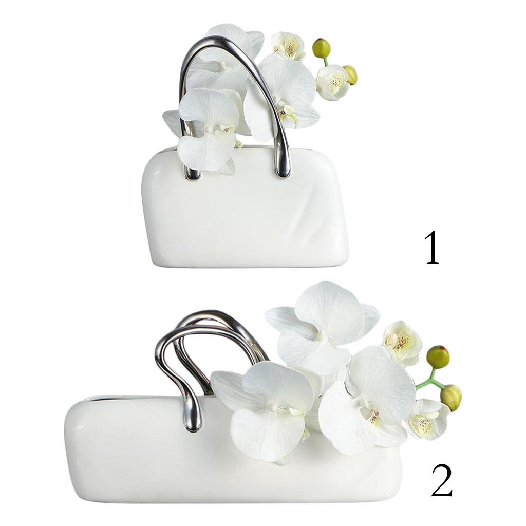 Ceramic Flower Pot Handbag Shaped Flower Holder Creative Vase Decoration L