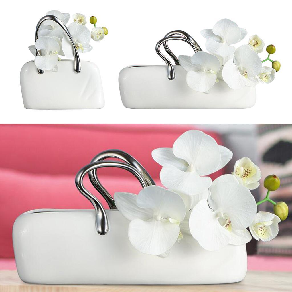 Ceramic Flower Pot Handbag Shaped Flower Holder Creative Vase Decoration L