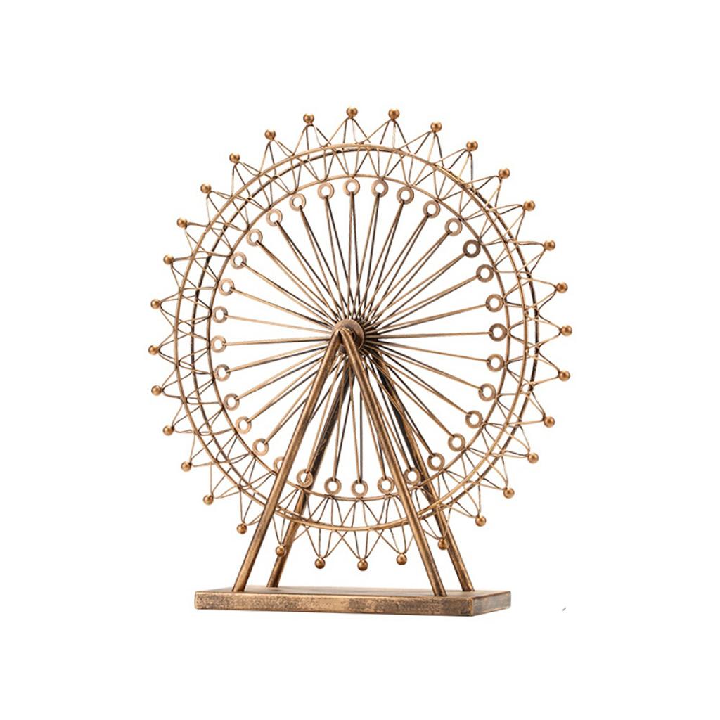 Retro Ferris Wheel Statue Home Drawing Room Decor Figurines Souvenir Silver