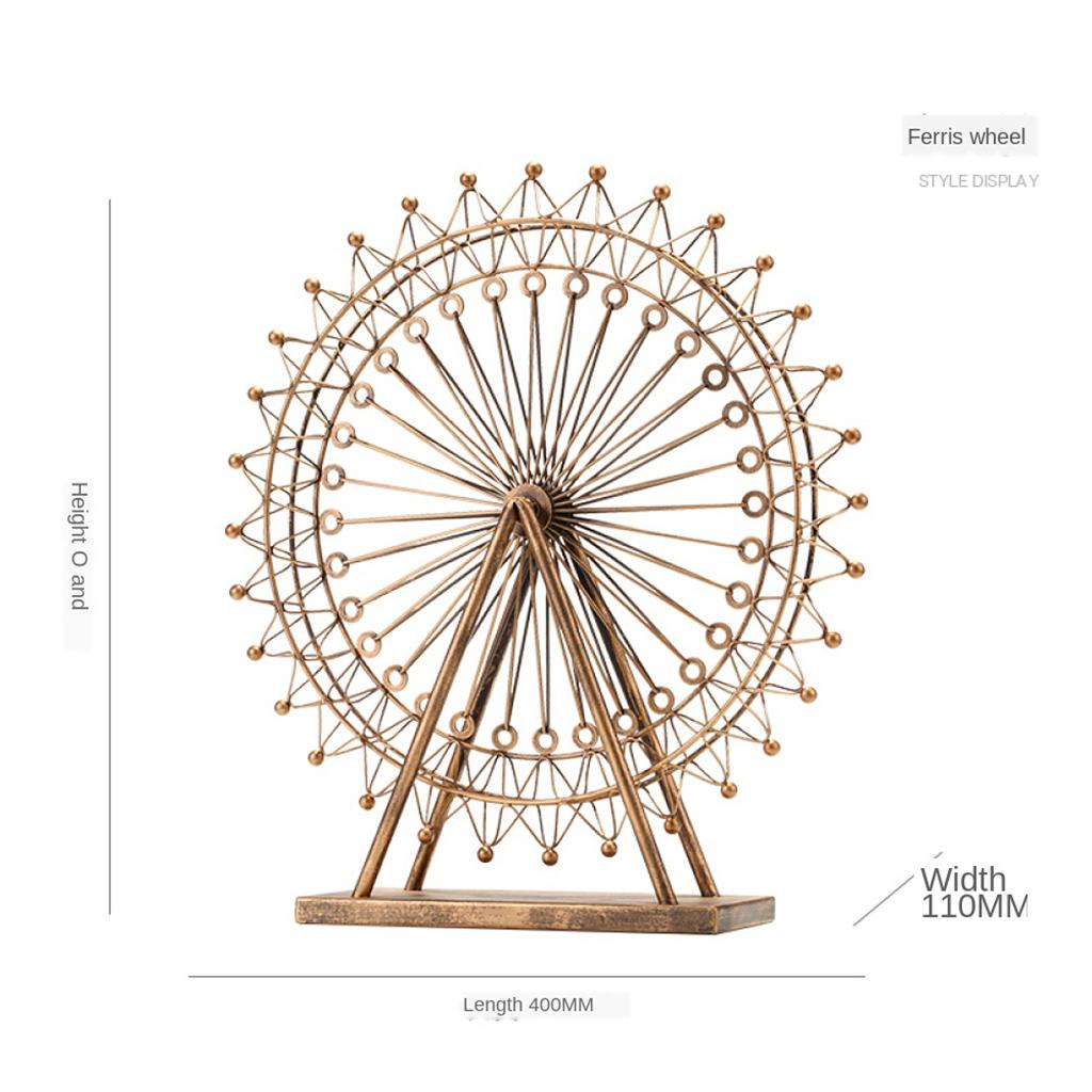 Retro Ferris Wheel Statue Home Drawing Room Decor Figurines Souvenir Bronze