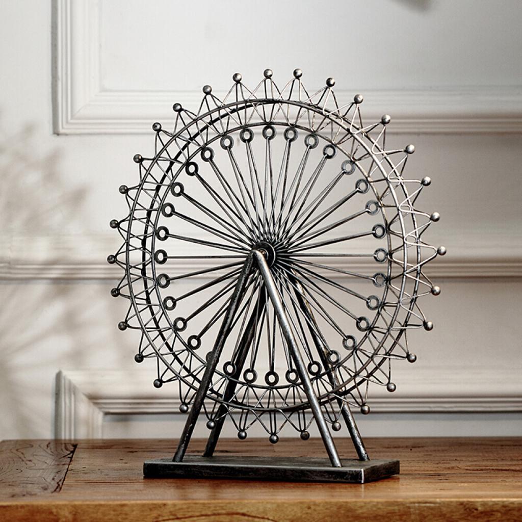 Retro Ferris Wheel Statue Home Drawing Room Decor Figurines Souvenir Bronze