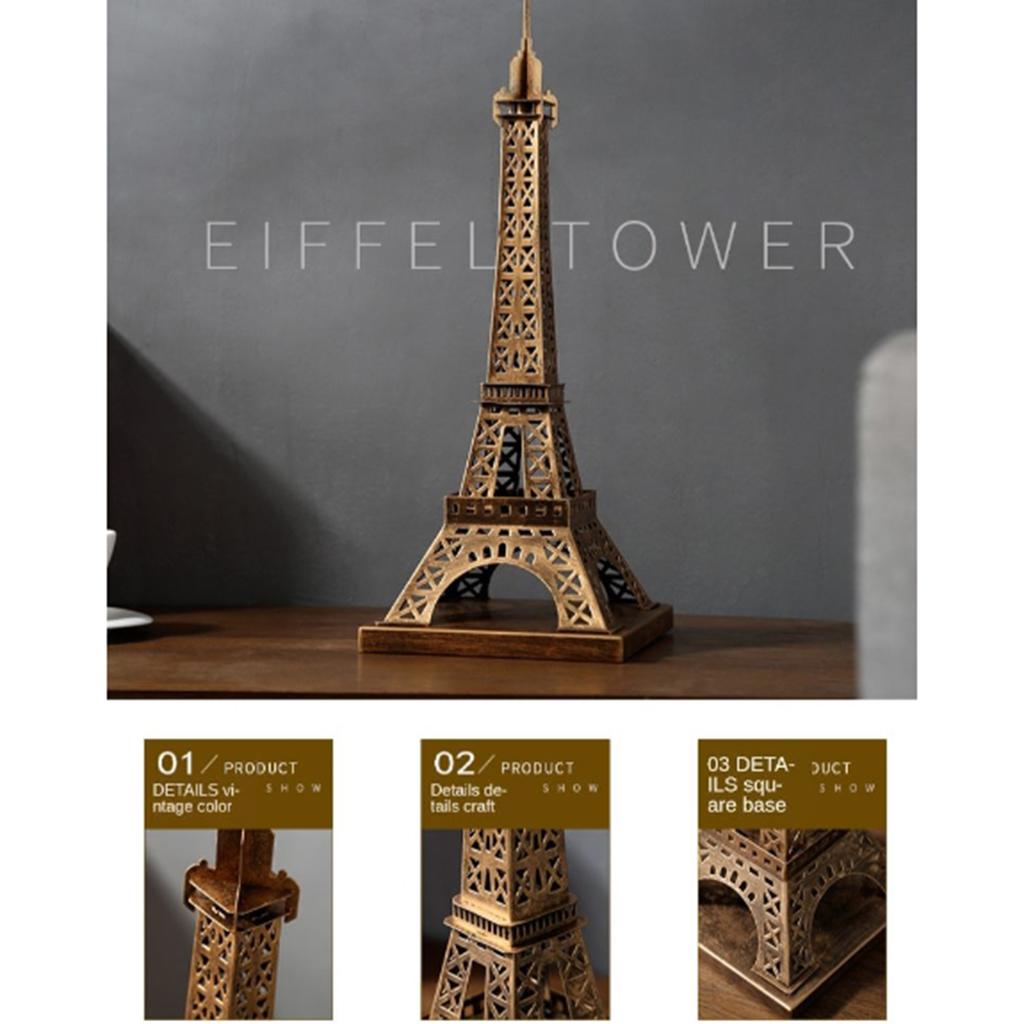 Retro Paris Eiffel Tower Statue Home Drawing Room Decor Figurines Souvenir