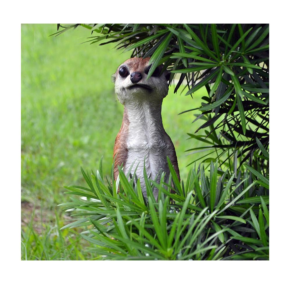 52cm Resin Craft Meerkat Garden Animal Statue Outdoor Landscape Lawn Decor