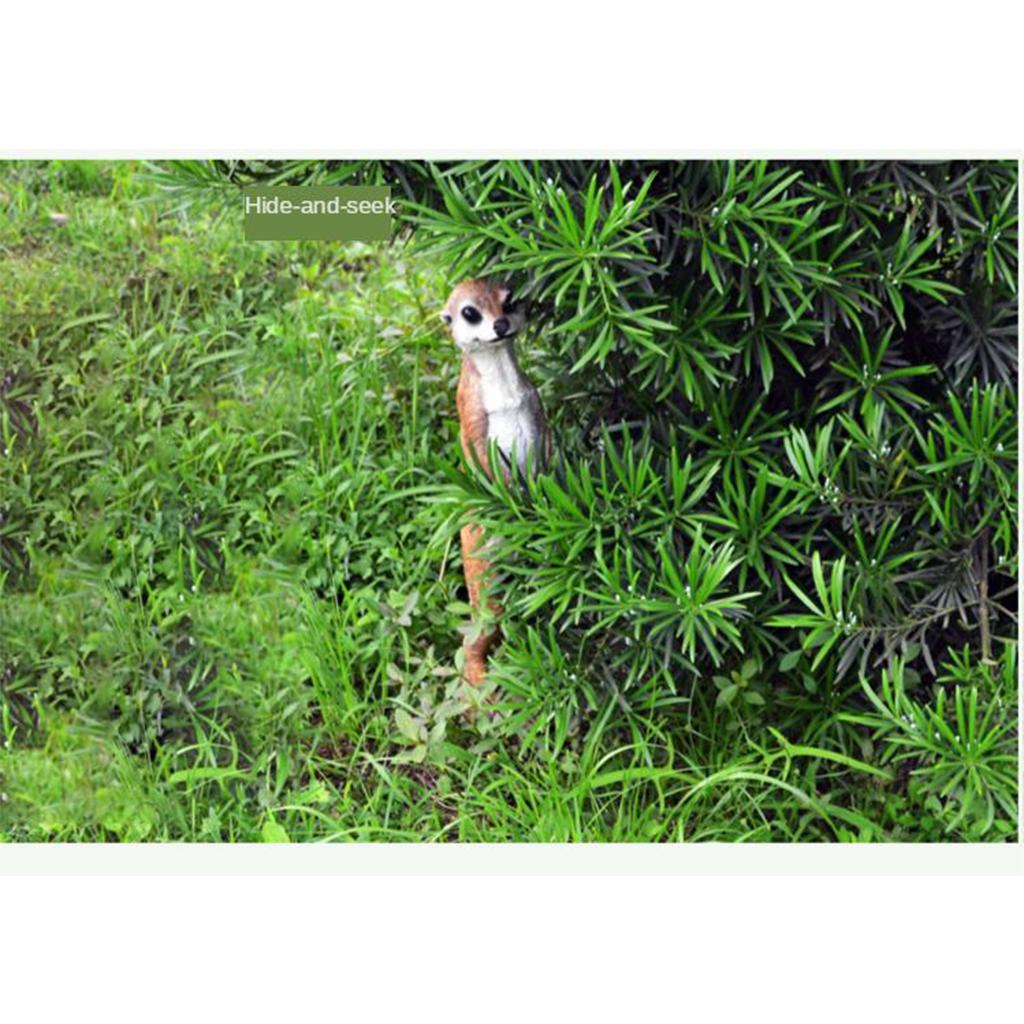 52cm Resin Craft Meerkat Garden Animal Statue Outdoor Landscape Lawn Decor