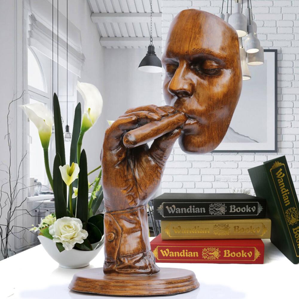 Craft Man Face Thinker Sculpture Desktop Ornament Modern Abstract Statue