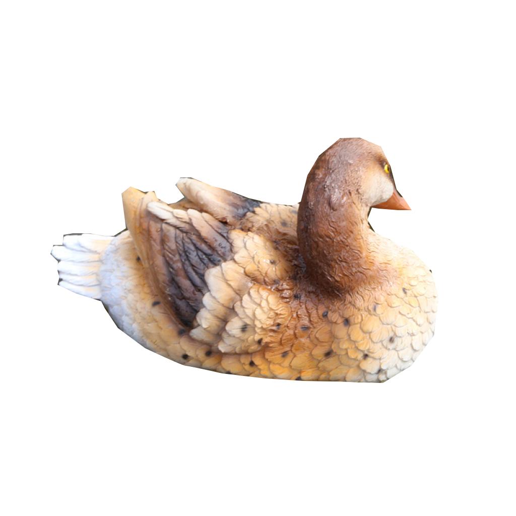 Resin Mallard Duck Garden Sculpture Lawn Decoration A- Light Yellow