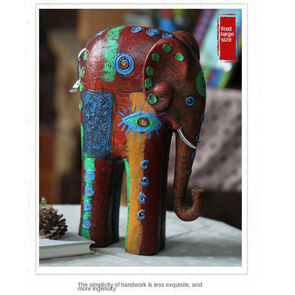 Resin Elephant Decoration Southeast Asia Home Decorations Art Crafts L Red