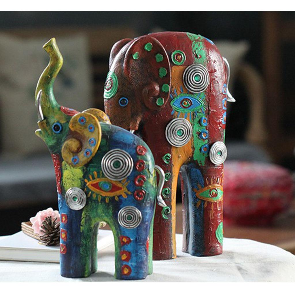 Resin Elephant Decoration Southeast Asia Home Decorations Art Crafts L Red