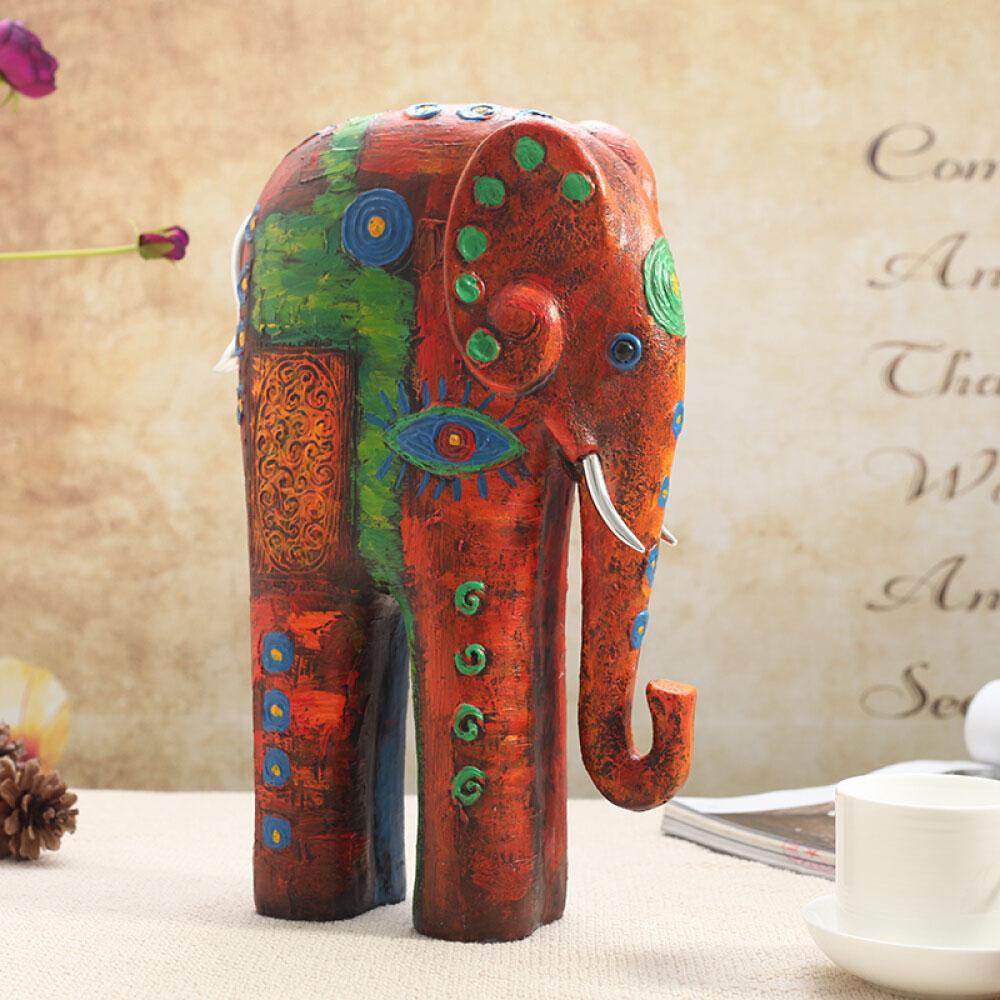 Resin Elephant Decoration Southeast Asia Home Decorations Art Crafts L Red