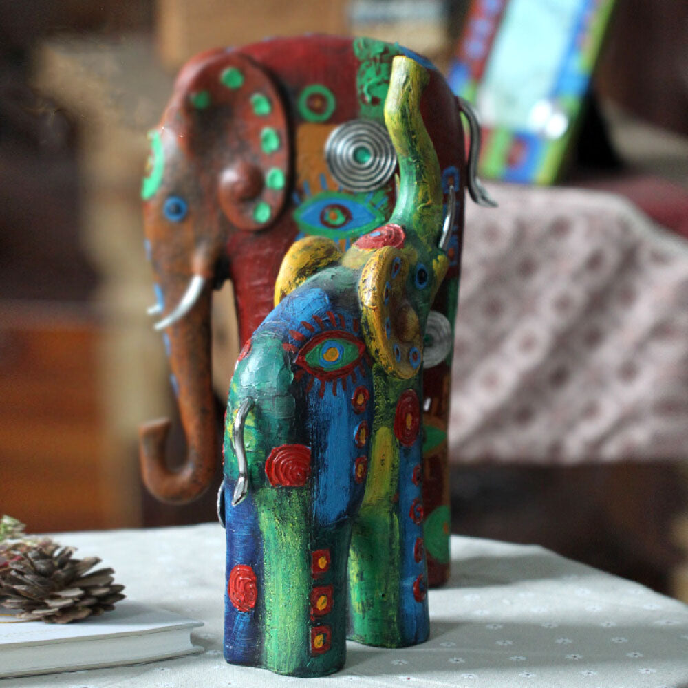 Resin Elephant Decoration Southeast Asia Home Decorations Art Crafts S Green