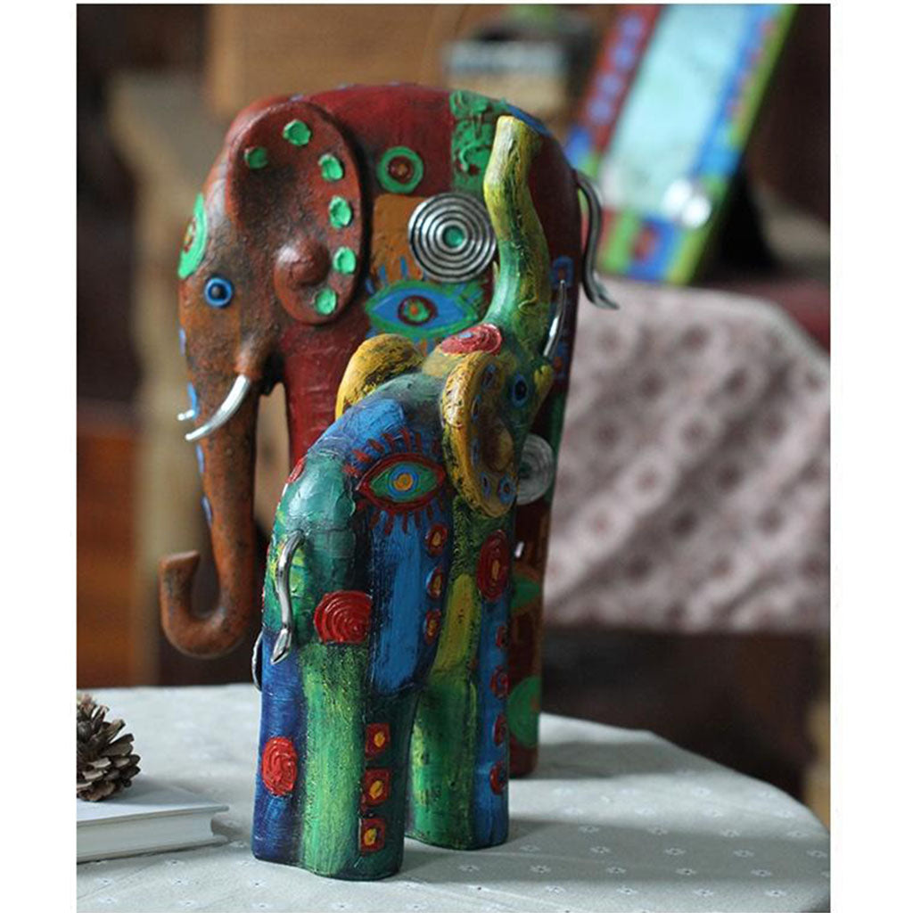 Resin Elephant Decoration Southeast Asia Home Decorations Art Crafts S Green