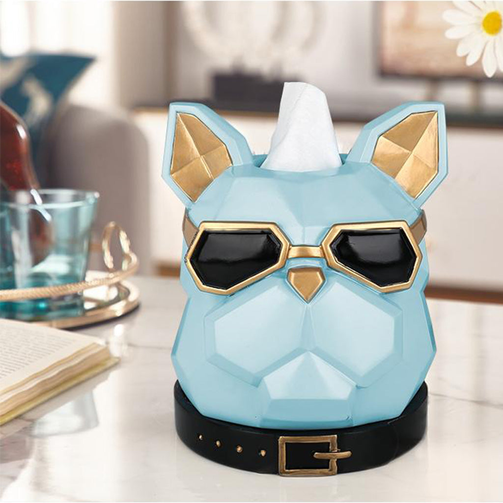 Creative Household Tissue Box Cover Living Room Decoration Crafts Light Blue