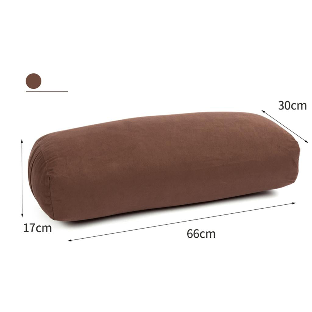 Yoga Bolster Pillow, Cotton Meditation Cushion, Yoga Cushion Coffee