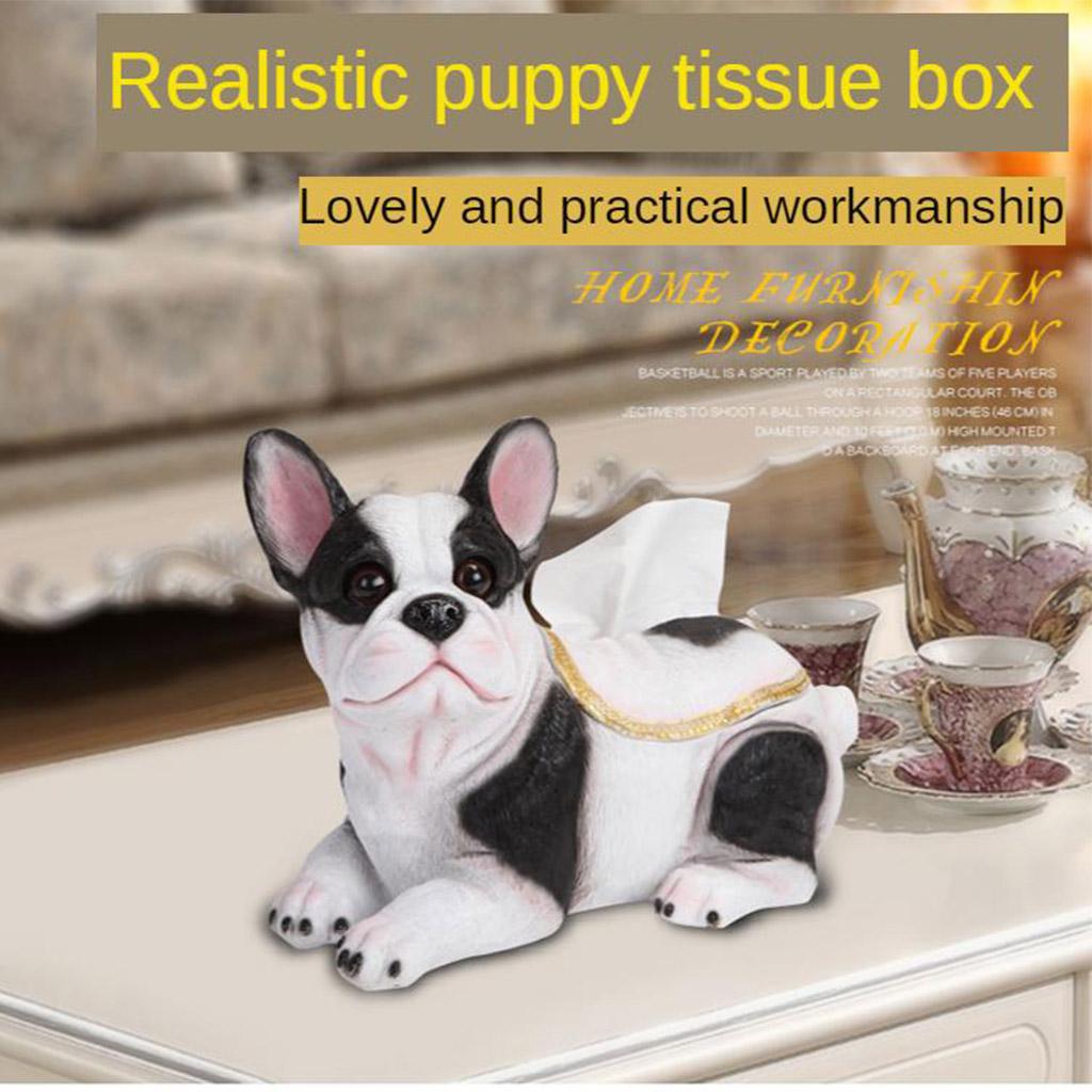 Paper Box Sitting Room Tea Table Dog Fortune Decoration Tissue Box Gray