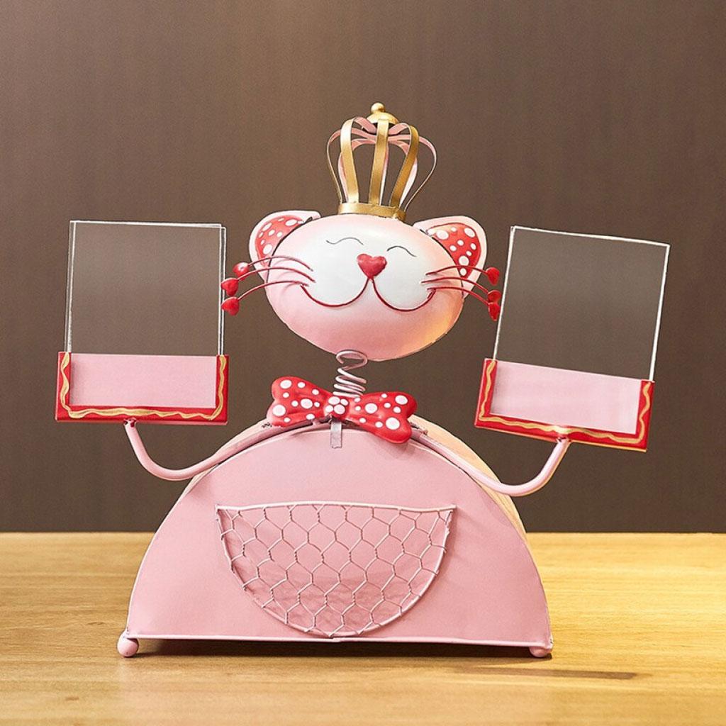 Multi-Function Cash Tissue Box Case Lucky Cat Ornaments Opening Gift Pink