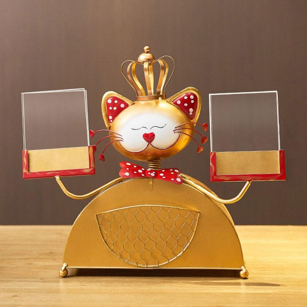 Multi-Function Cash Tissue Box Case Lucky Cat Ornaments Opening Gift Golden