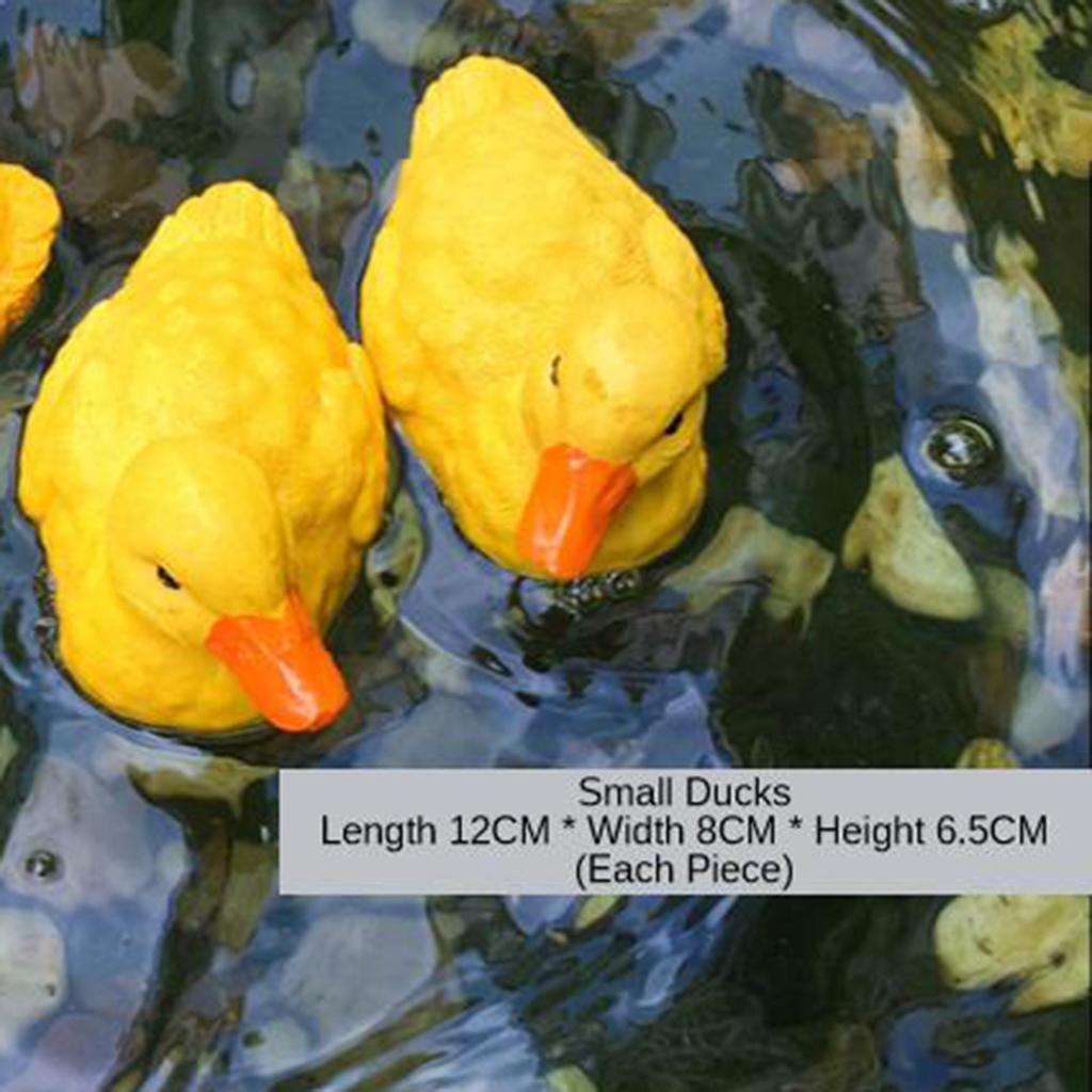 2 Pcs Bird Statue Garden Decorations Pond Floating Decor Small Yellow Duck