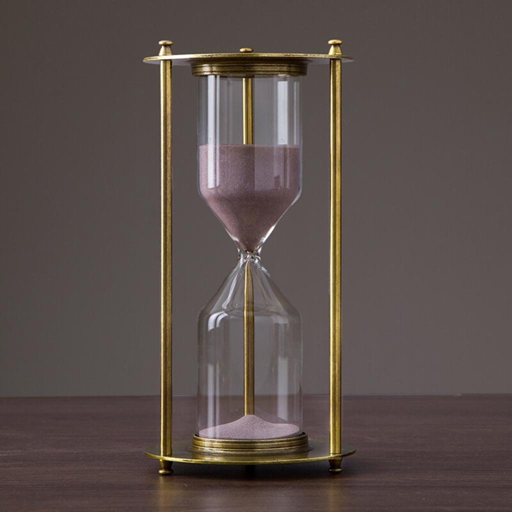 Sand Timer Sandglass Home Office Decor Metal Bracket Sandglass Purple L