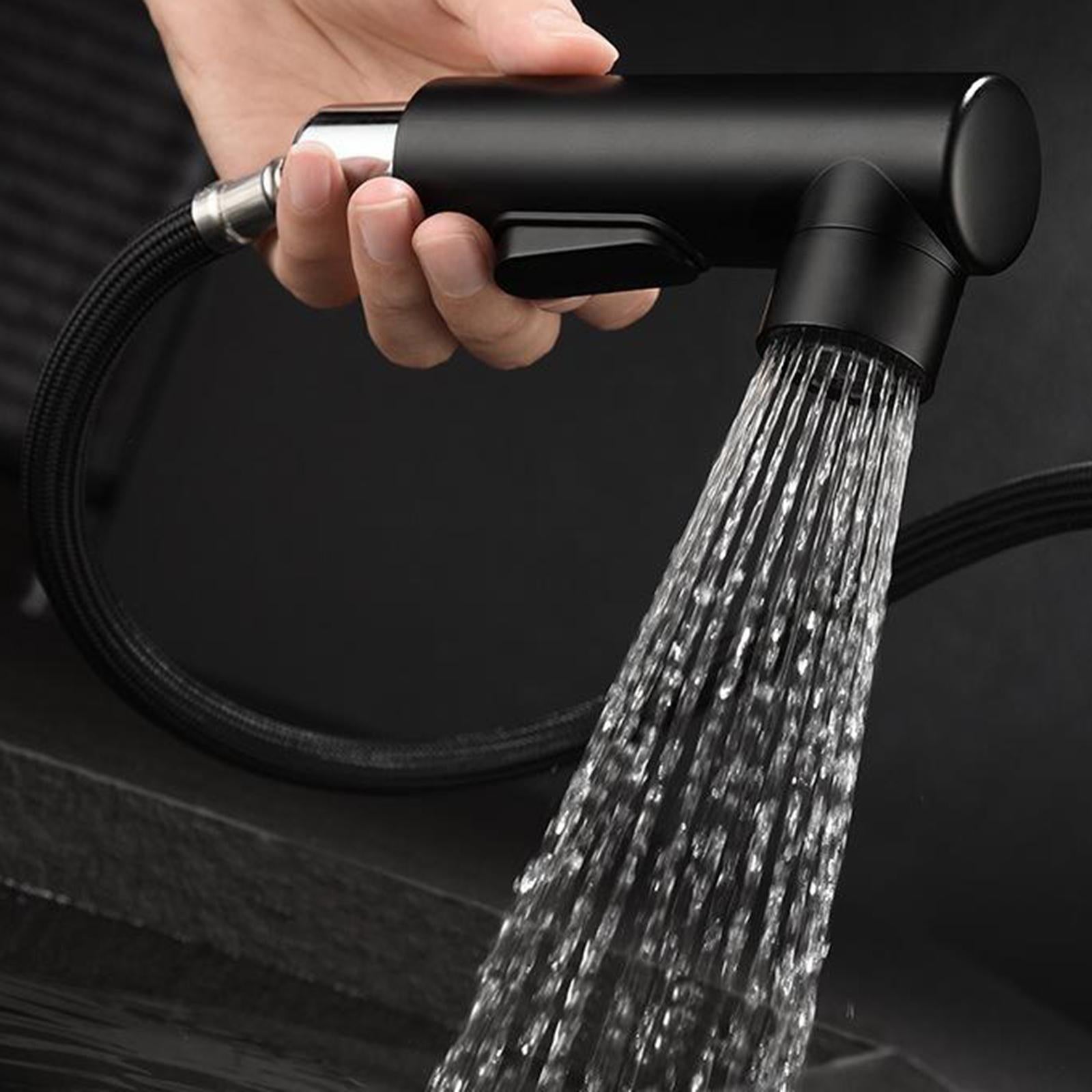 Faucet Bathroom Basin Sink Pull Out Mixer Tap Vanity Faucet New Black