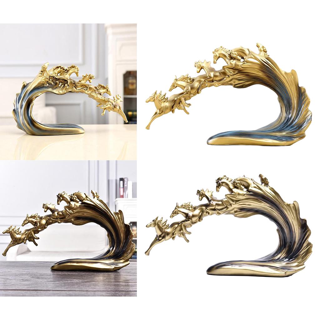 Resin Horses Ornaments Success Sculpture Figurine Statue Decor Gift Bronze