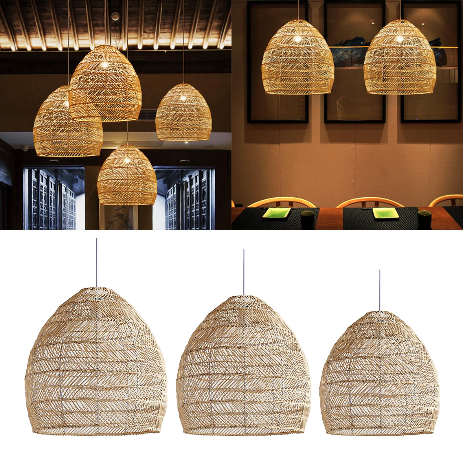 Woven Pendant Ceiling Light Fixture E27 Hanging Lamp Fitting Indoor 45cm