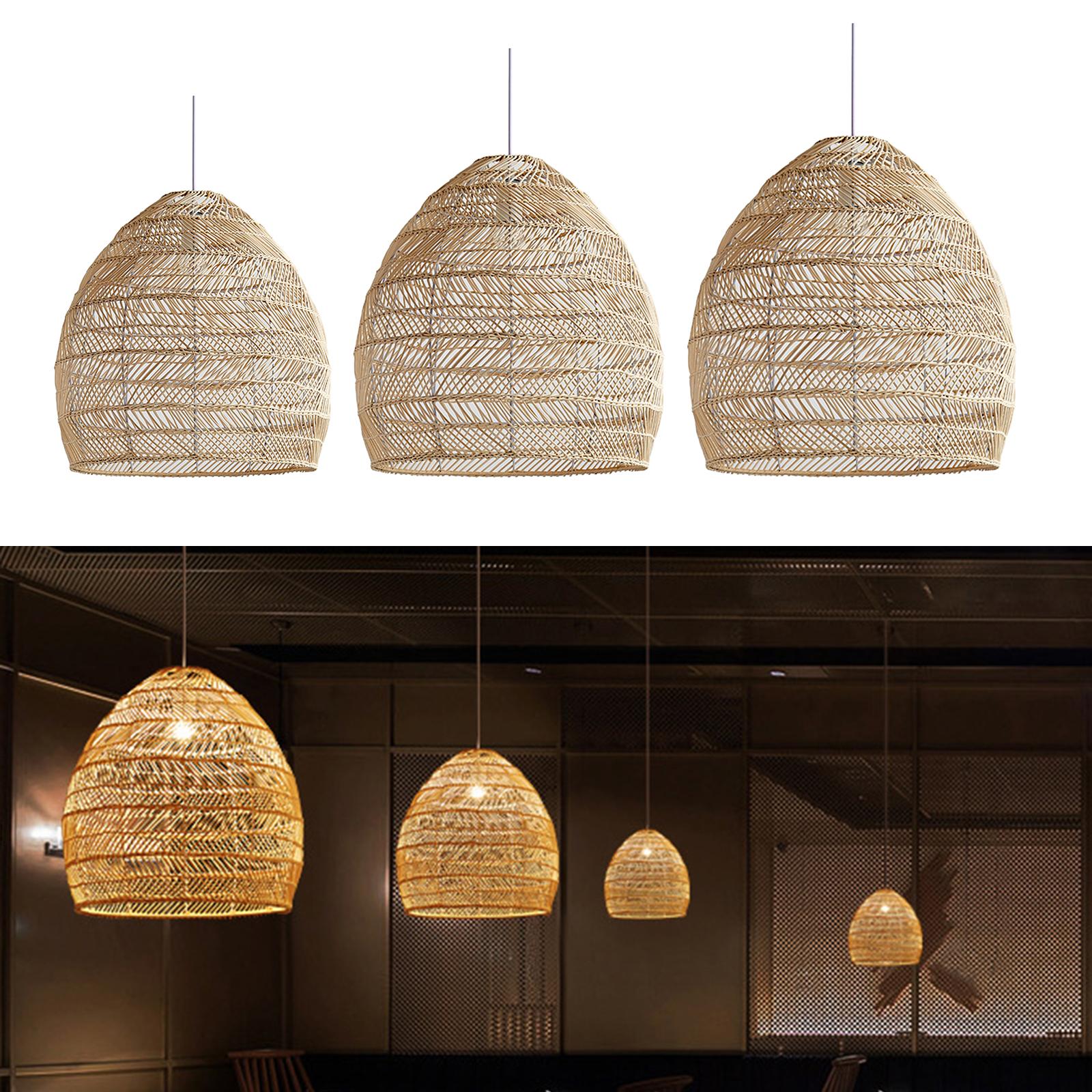 Woven Pendant Ceiling Light Fixture E27 Hanging Lamp Fitting Indoor 45cm