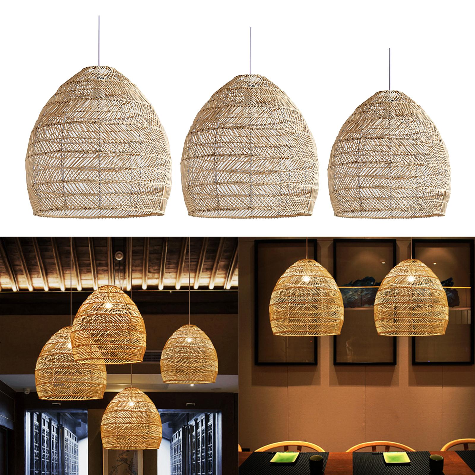 Woven Pendant Ceiling Light Fixture E27 Hanging Lamp Fitting Indoor 45cm