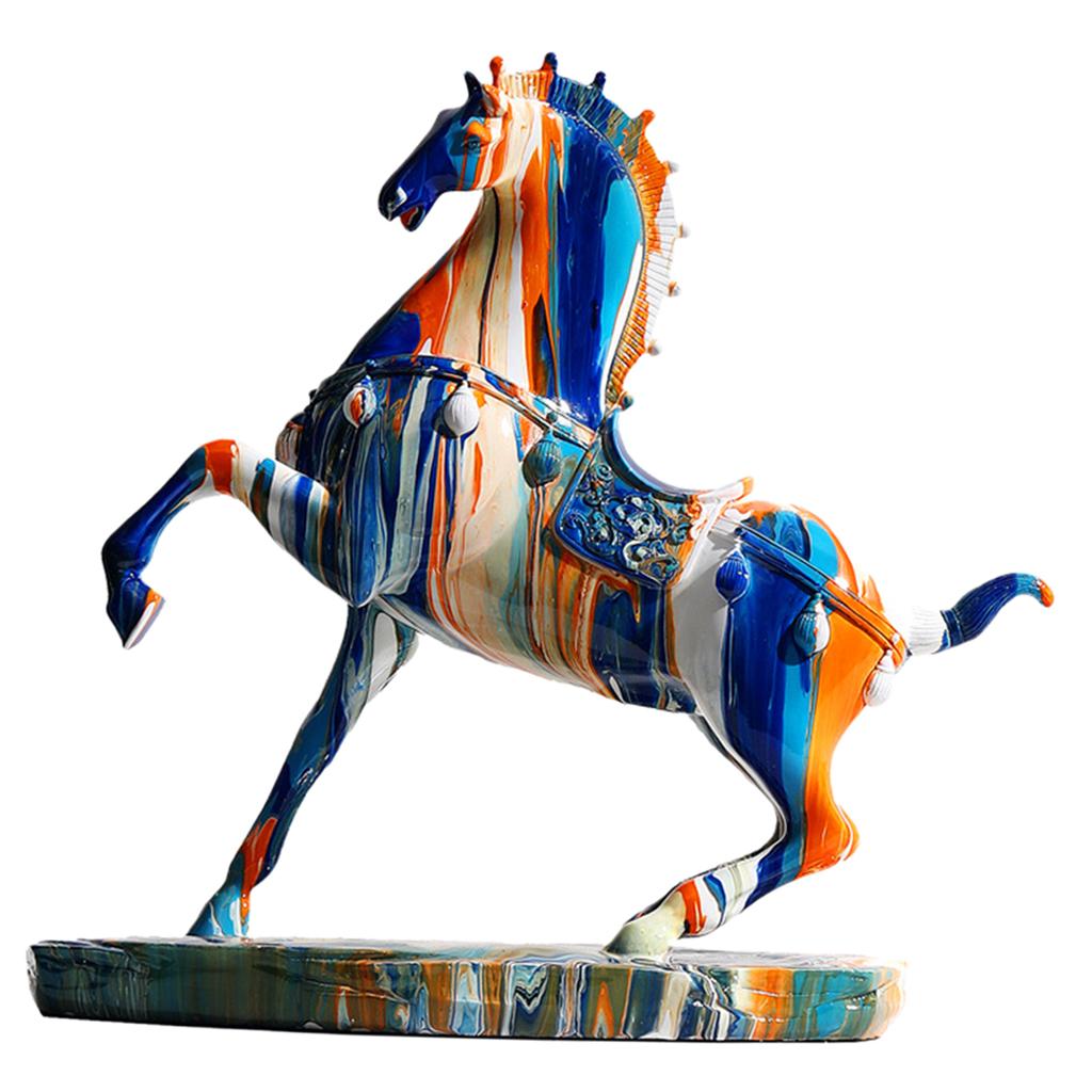 Elegant Horse Figures Sculpture Wine Cabinet Adornments Holiday Artwork