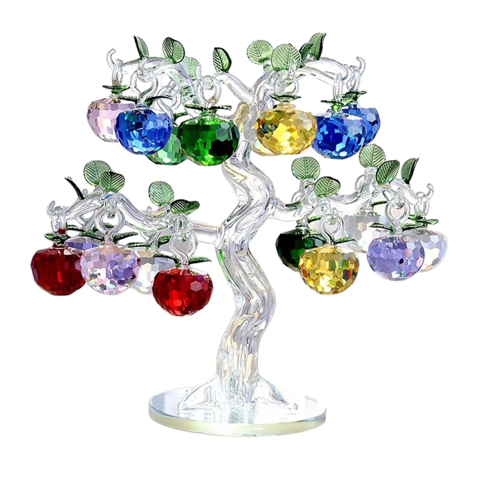 White Crystal Apple Tree Fengshui Lucky Tree for Party Birthday Christmas