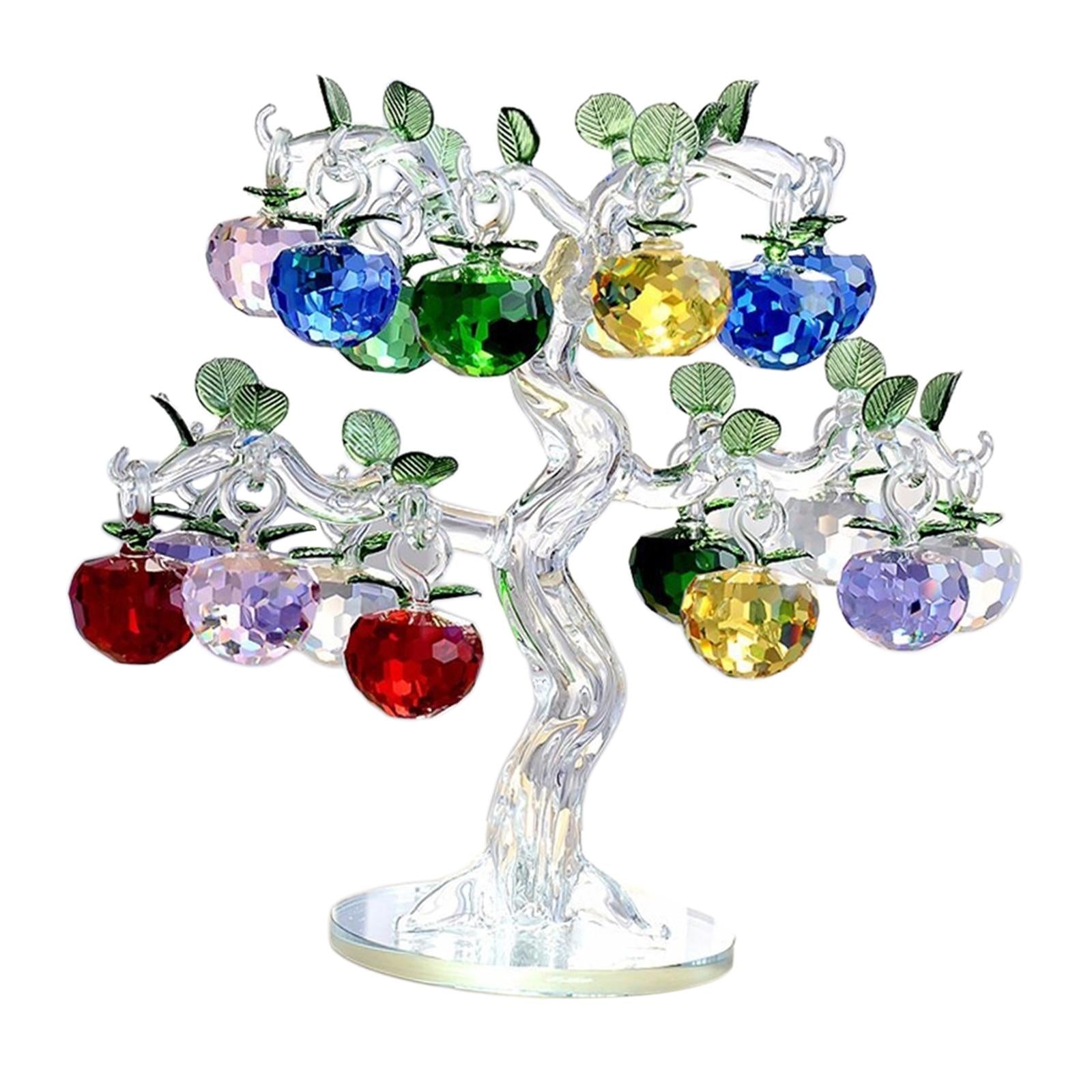 White Crystal Apple Tree Fengshui Lucky Tree for Party Birthday Christmas