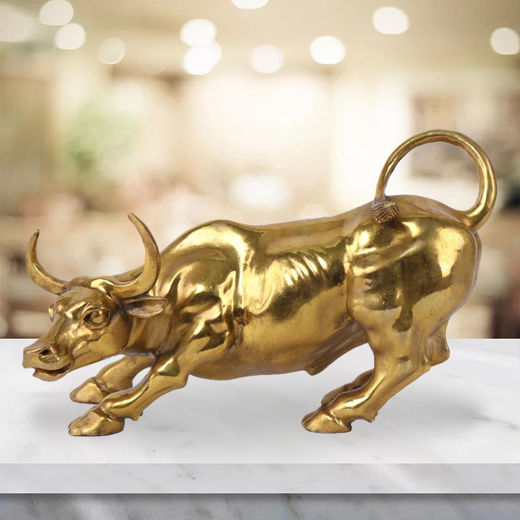 Bull Sculpture Decorative Ox Ornament Cow Figurine Statue Tabletop Crafts M