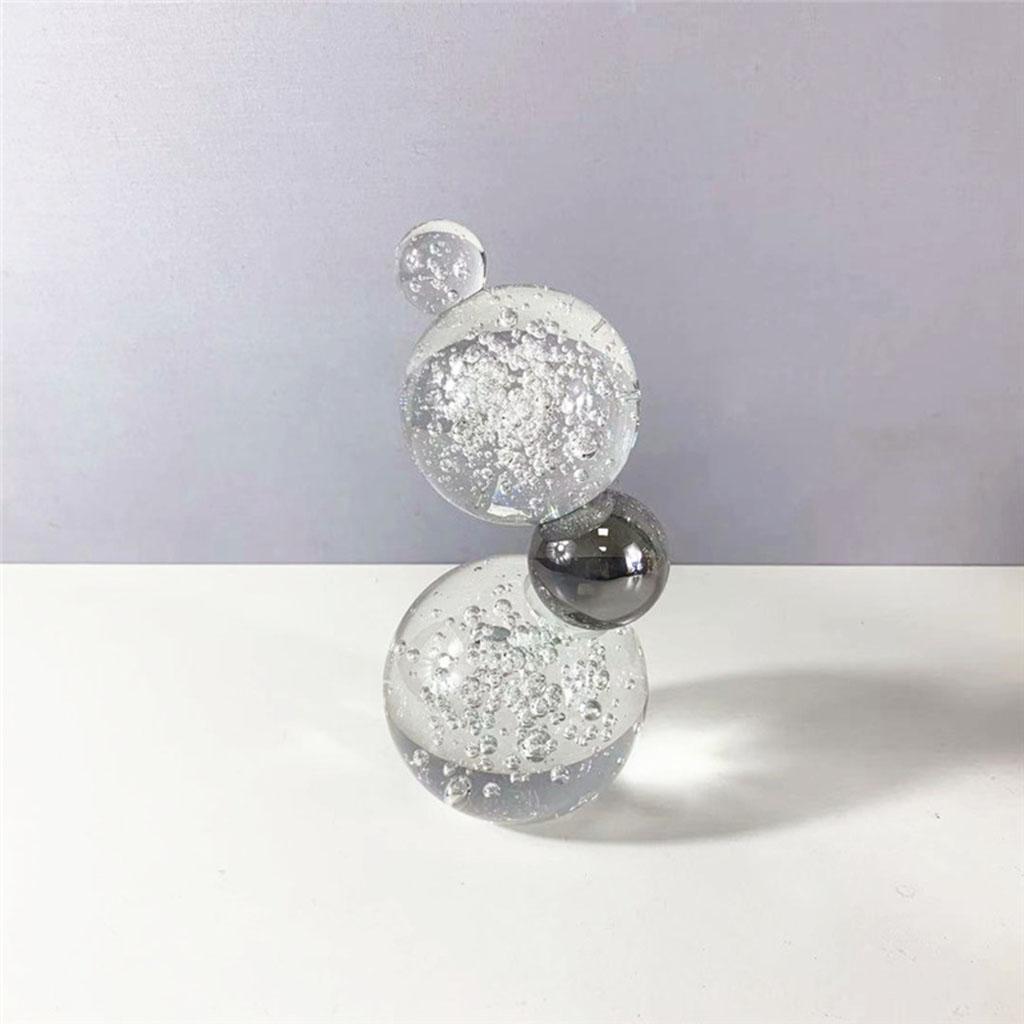 Bubble Crystal Ball Ornament Office Hotel Cabinet Centerpiece Artwork Clear