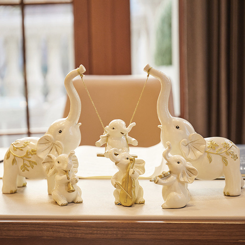 Elephant Statue Set Craft Animal Collection Sculpture for Family Gift set 3