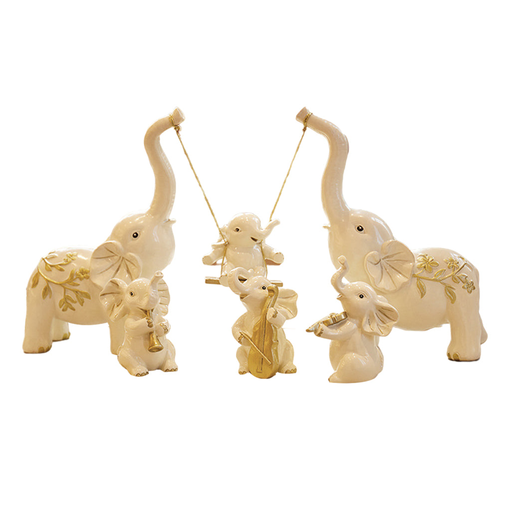 Elephant Statue Set Craft Animal Collection Sculpture for Family Gift set 3