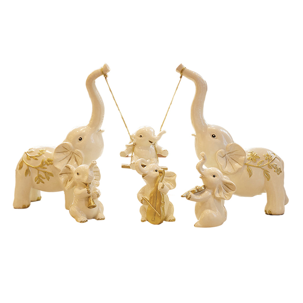 Elephant Statue Set Craft Animal Collection Sculpture for Family Gift set 3