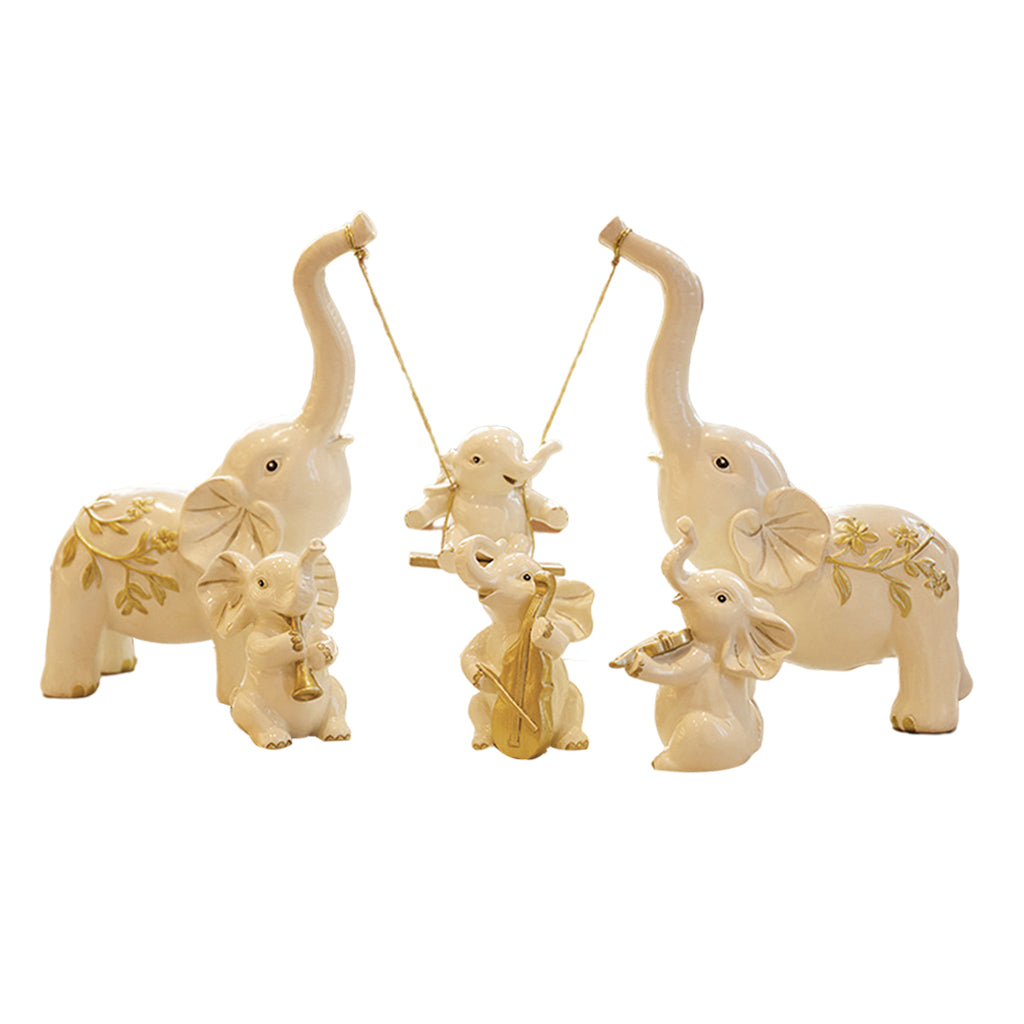 Elephant Statue Set Craft Animal Collection Sculpture for Family Gift set 3